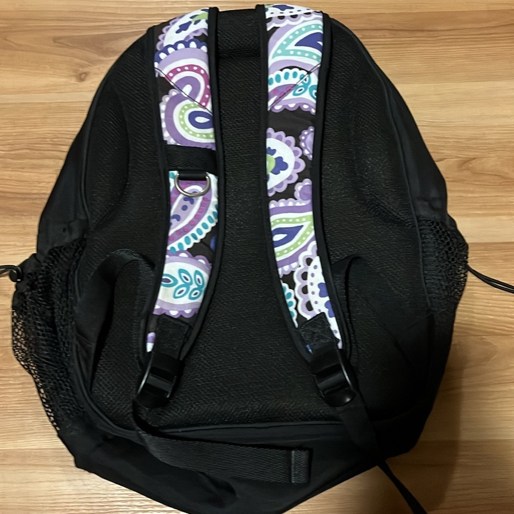 Pottery Barn Teen Black and Purple Paisley Backpack - Picture 7 of 9